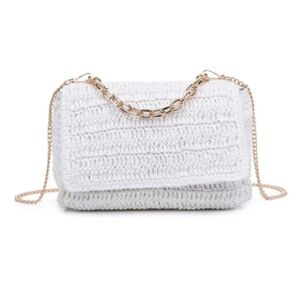 Urban Expressions Women's White Catalina Crossbody Woven Purse